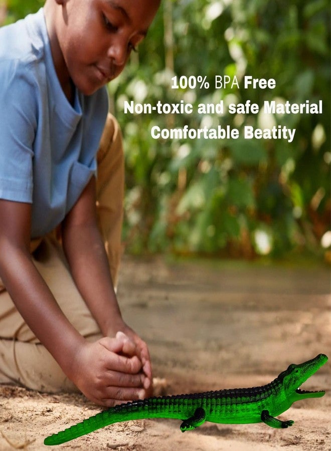 Mallexo Realistic Rubber Crocodile Toy with Chu-Chu Sound Detailed Reptile Action Figure Big Size Wild Animal MagarMachh Animals Figurine Showcase Display Model Cold Blooded Animals Set - Image 5